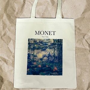Monet painting tote bag